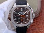 Swiss Replica Patek Philippe 5968A Aquanaut Watch SS Black Chronograph Dial